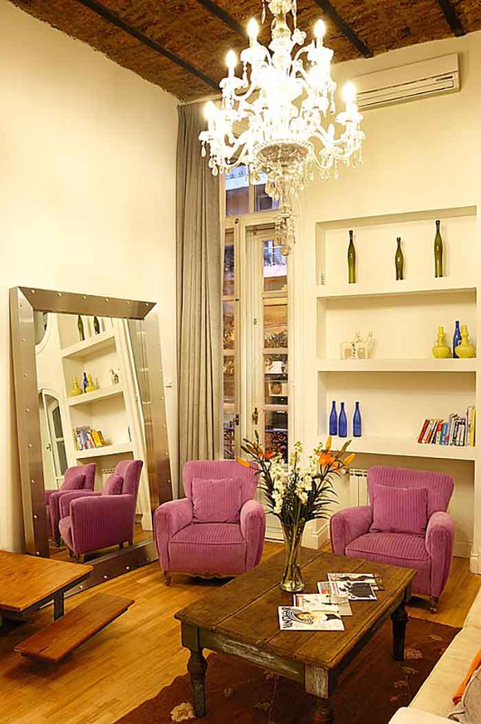Apart Hotel Buenos Aires Window Mirror Chandelier Sofa Little Table