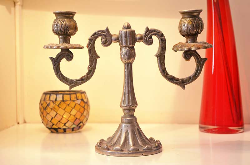 Iron Candle Holder Glass Candle Holder Red Vase