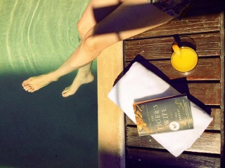 Legs And Feet Dipping Into Pool Book The Tiger's Wife Orange Juice