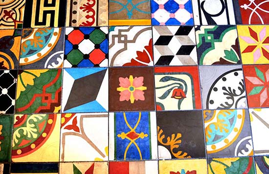 Various Mosaic Tiles Floor Multi Colored